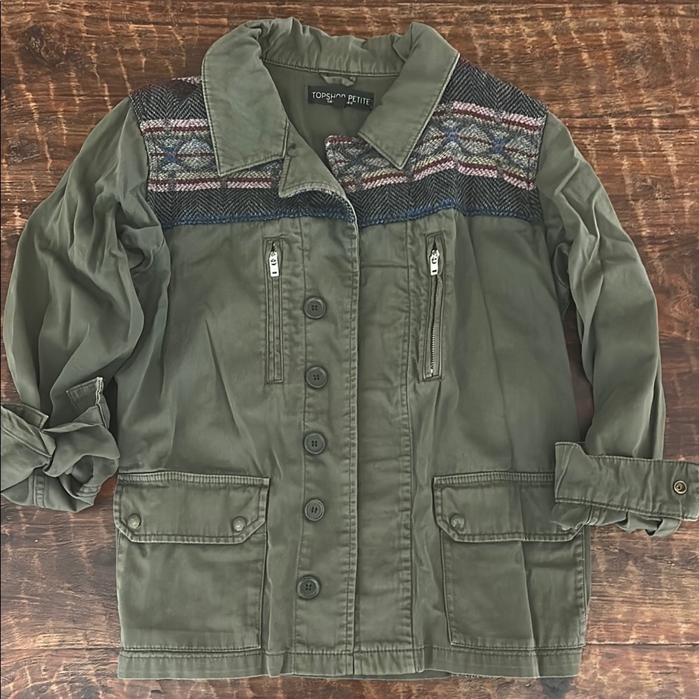 Topshop Petite Green Jacket 8